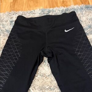 Nike Kids Black Leggings with Gray Pattern